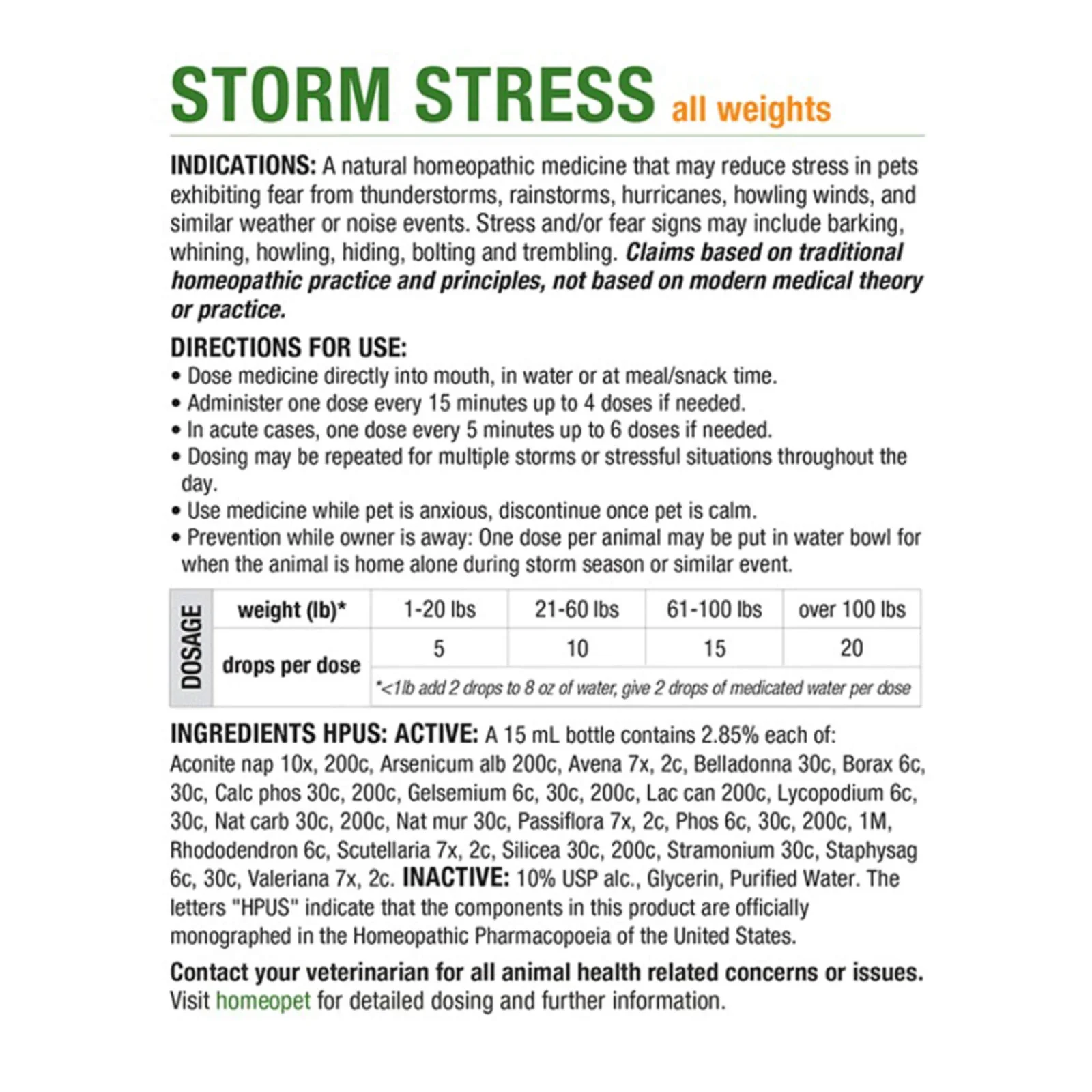 HomeoPet Storm Stress Homeopathic Anxiety Relief Drops for Dogs & Cats - Image 2