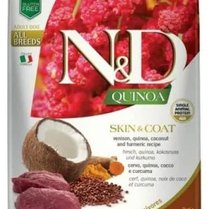 Farmina N&D Quinoa Skin & Coat Venison Dry Dog Food - 15.4 lb Bag