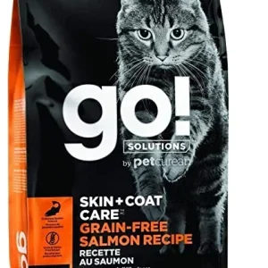 Petcurean GO! Skin & Coat Cat Grain Free Salmon Recipe Dry Cat Food - 8 lb Bag