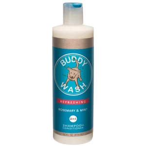 Buddy Wash Rosemary & Mint Shampoo Cat and Dog Shampoo and Conditioner - 16 oz Bottle