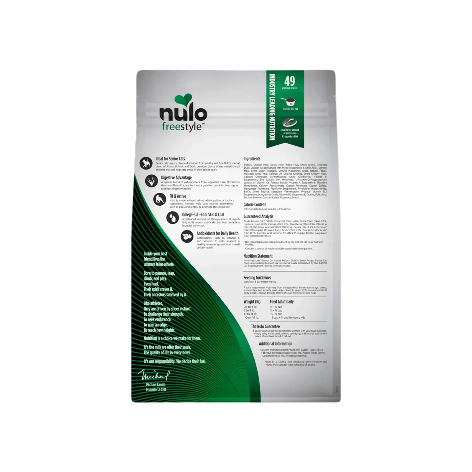 Nulo Freestyle Grain Free Senior Pollock & Duck Dry Cat Food - Image 2