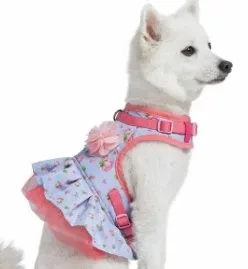 Spring Scent Inspired Floral Dog Harness Dress in Pastel Blue - Image 2