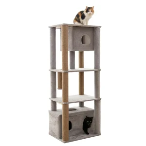 Furrlovers Large Multilevel Cat Tree Tower with Scratching Posts & Condo (Grey)
