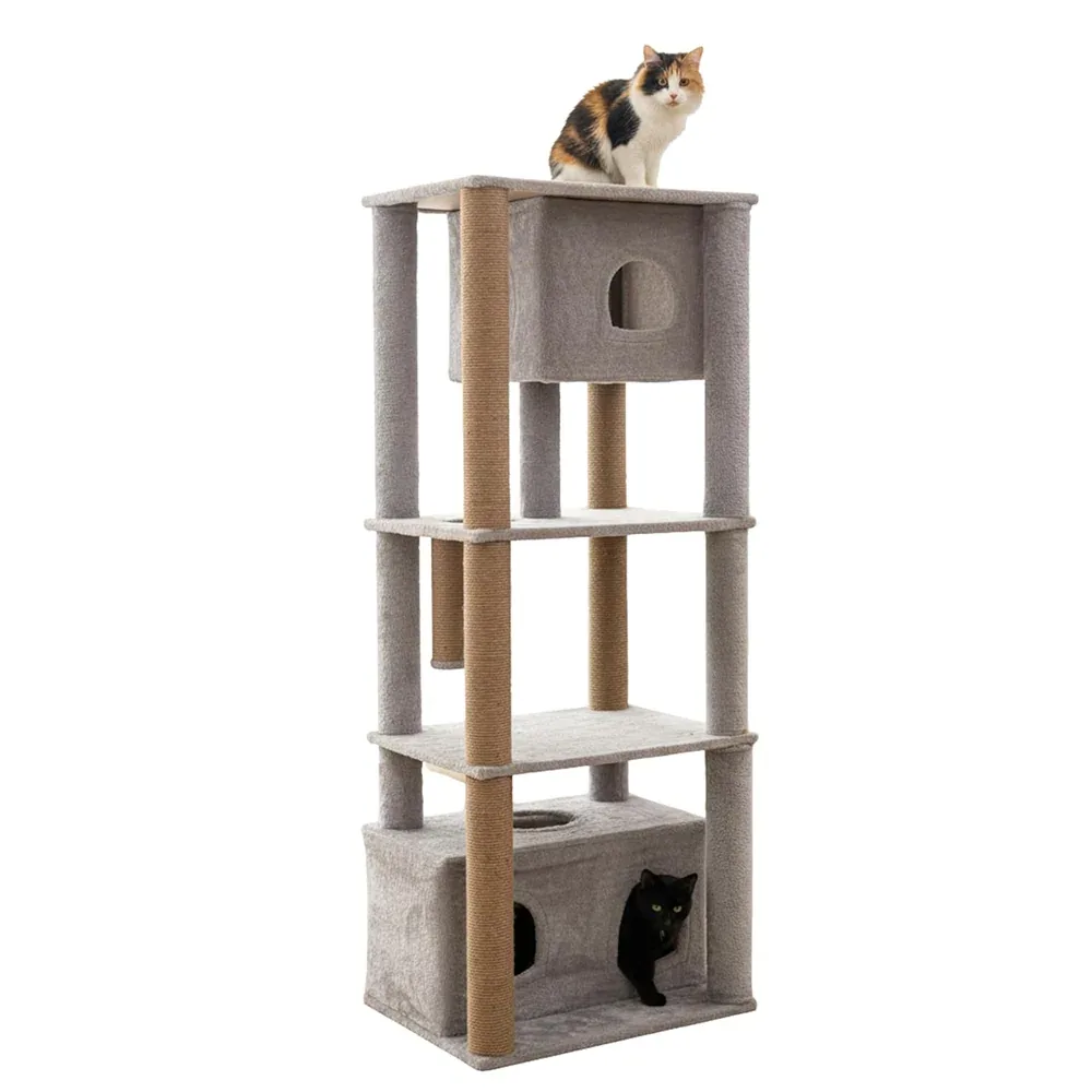 Furrlovers Large Multilevel Cat Tree Tower with Scratching Posts & Condo (Grey)