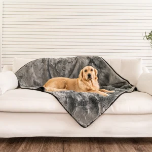 PupProtector™ Summer Short Fur Waterproof Throw Blanket - Charcoal Grey