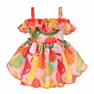 Tropical Fruit Print Dog Dress
