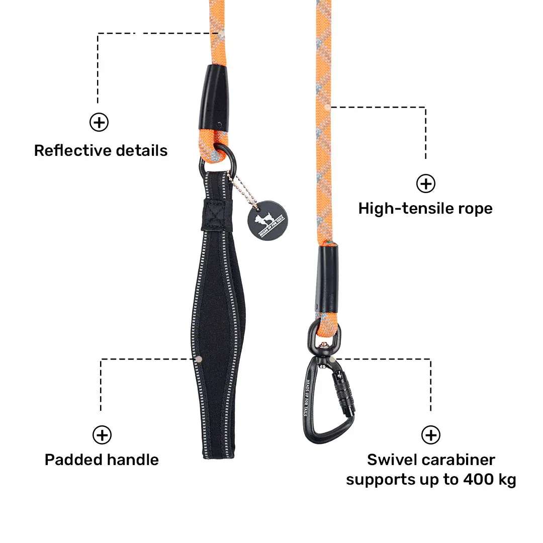 HUFT Xplorers Rope Leash for Dogs (Orange) - Image 2