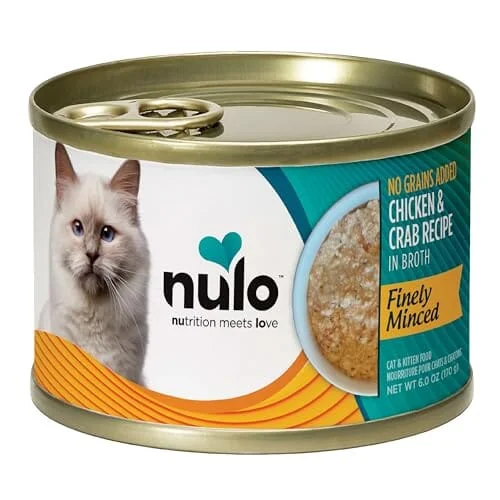 Nulo Grain-Free Finely Minced Chicken and Crab in Broth Kitten and Adult Canned Cat Food - Image 2