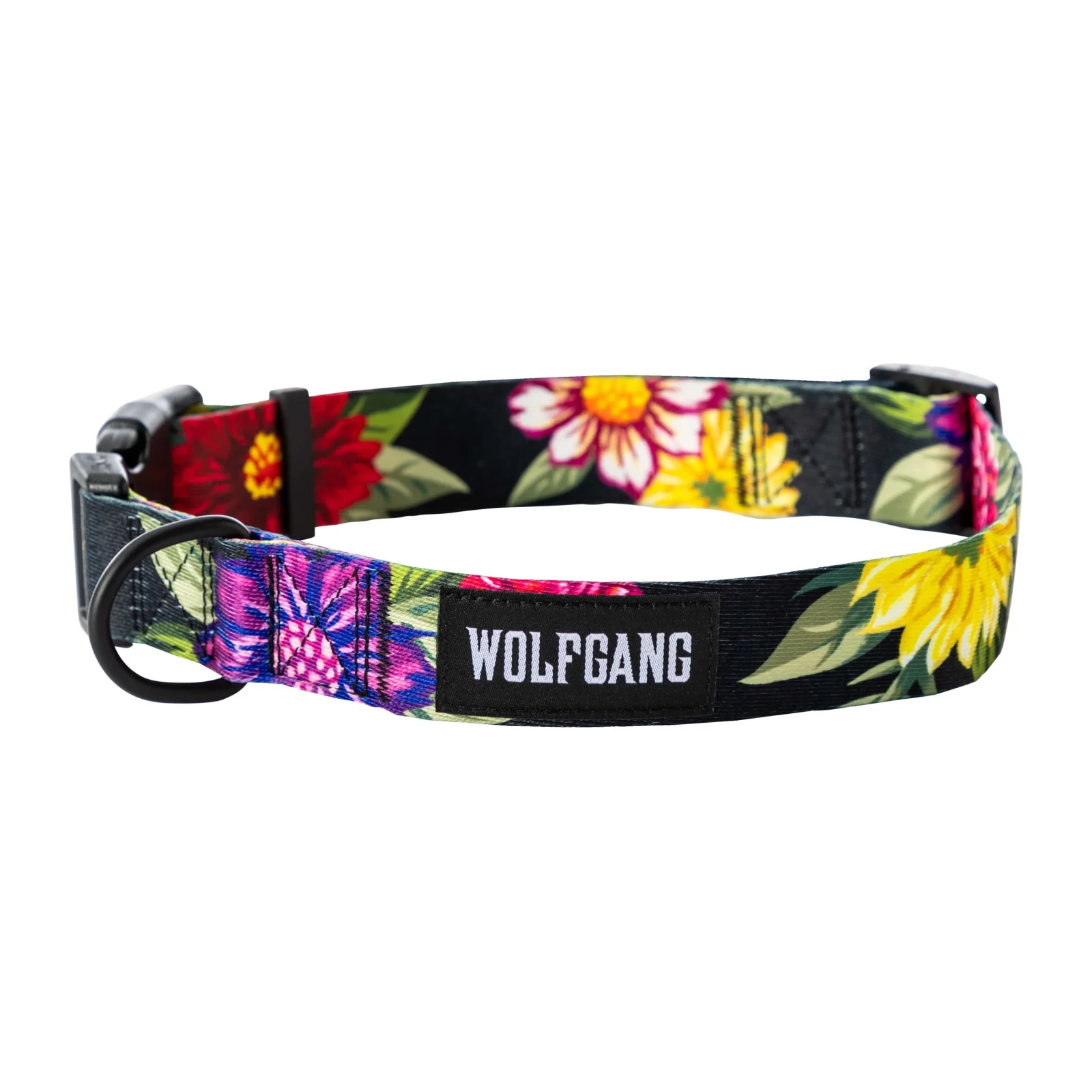 DarkFloral Wide Dog Collar
