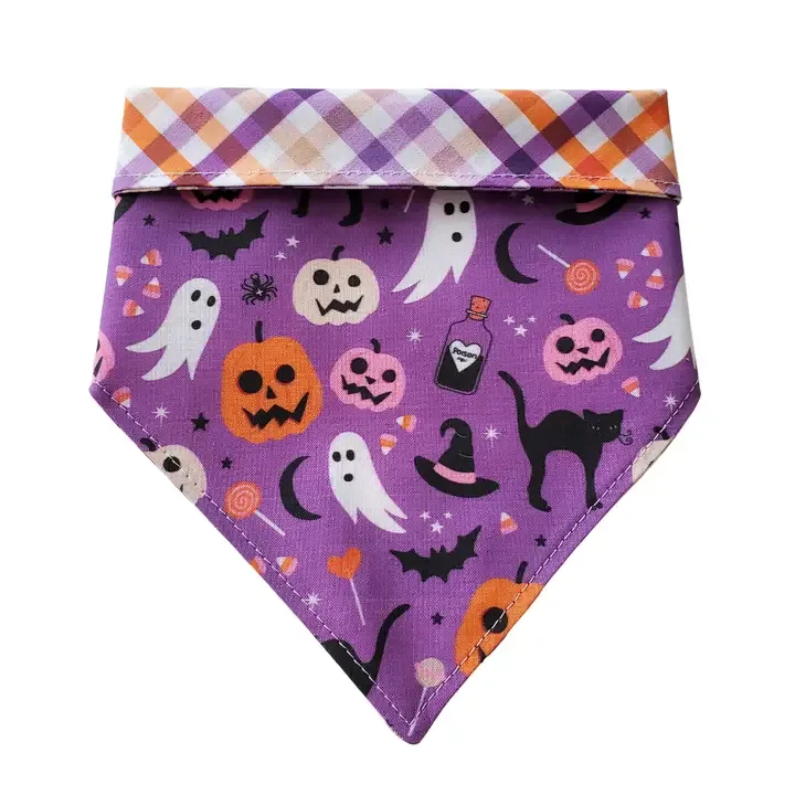 Purple Halloween - Reversible Dog Collar Bandana