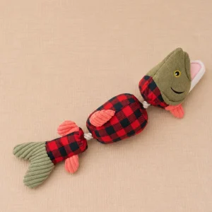 SALMON JOINTED SHAKE DOG TOY