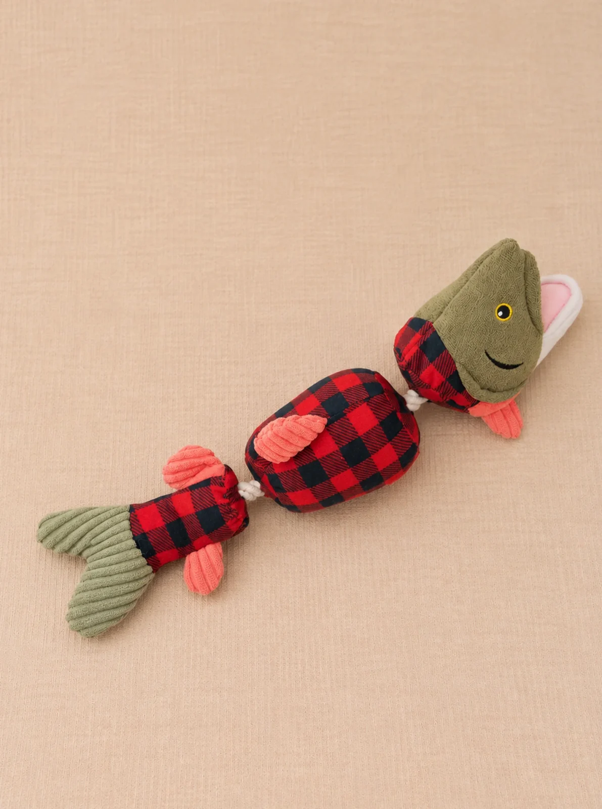 SALMON JOINTED SHAKE DOG TOY