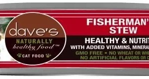 Dave's Pet Food Naturally Healthy Shredded Fishermans Stew Canned Cat Food - 5.5 oz Cans - Case of 24