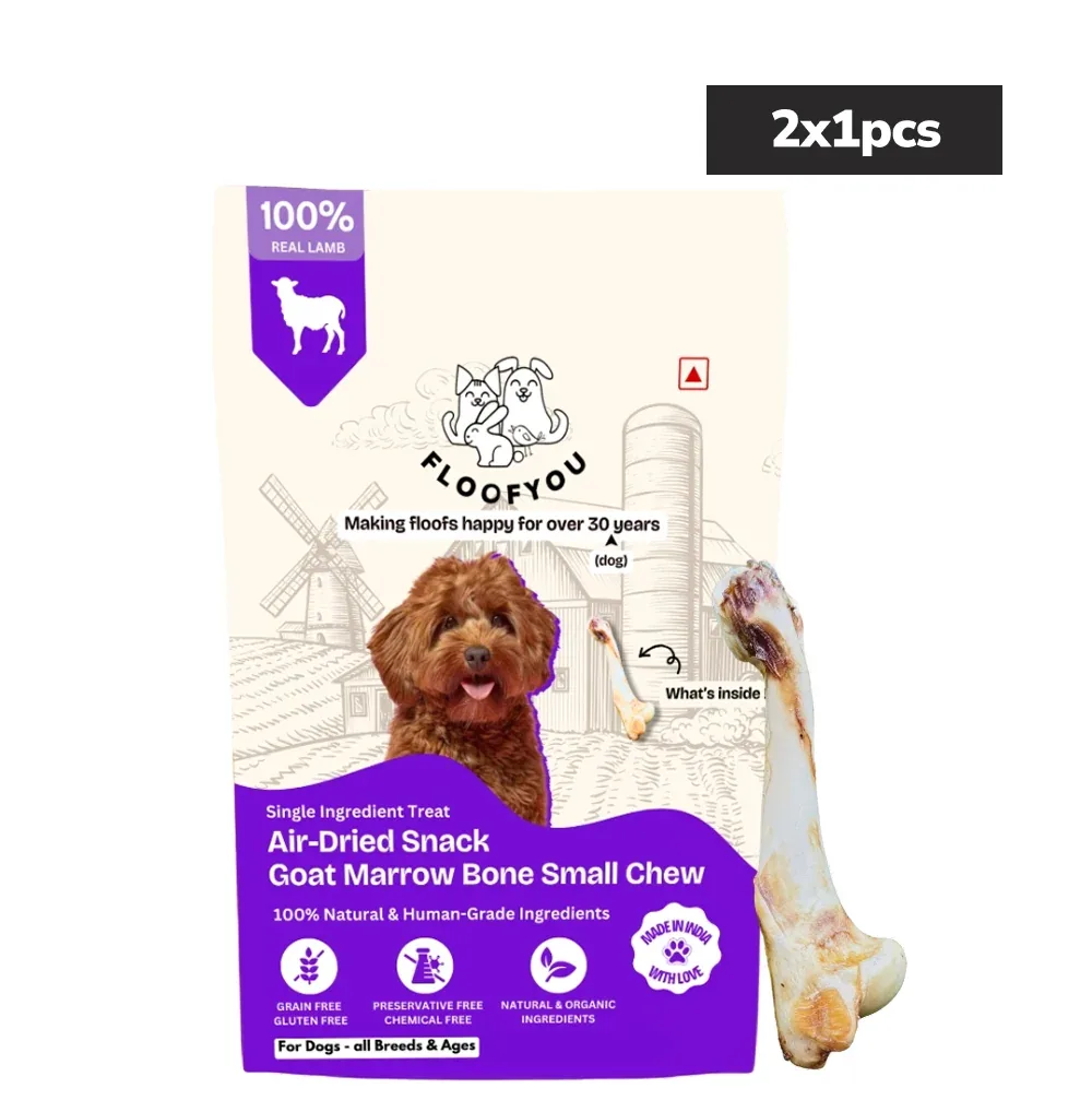 Floofyou Air Dried Goat Marrow Small Bone Dental Chew Dog Treats - Image 2