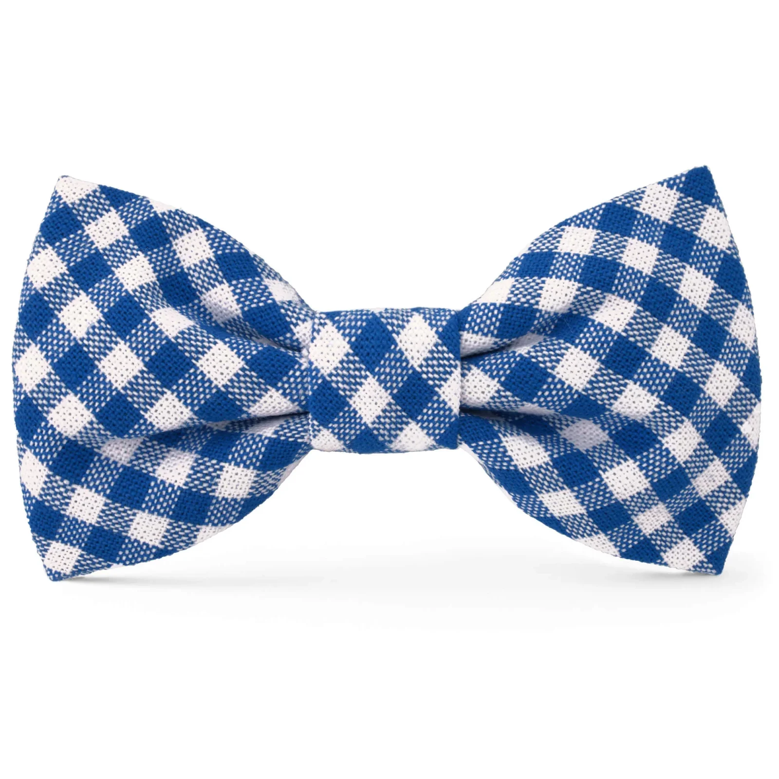 Lake Blue Gingham Dog Bow Tie