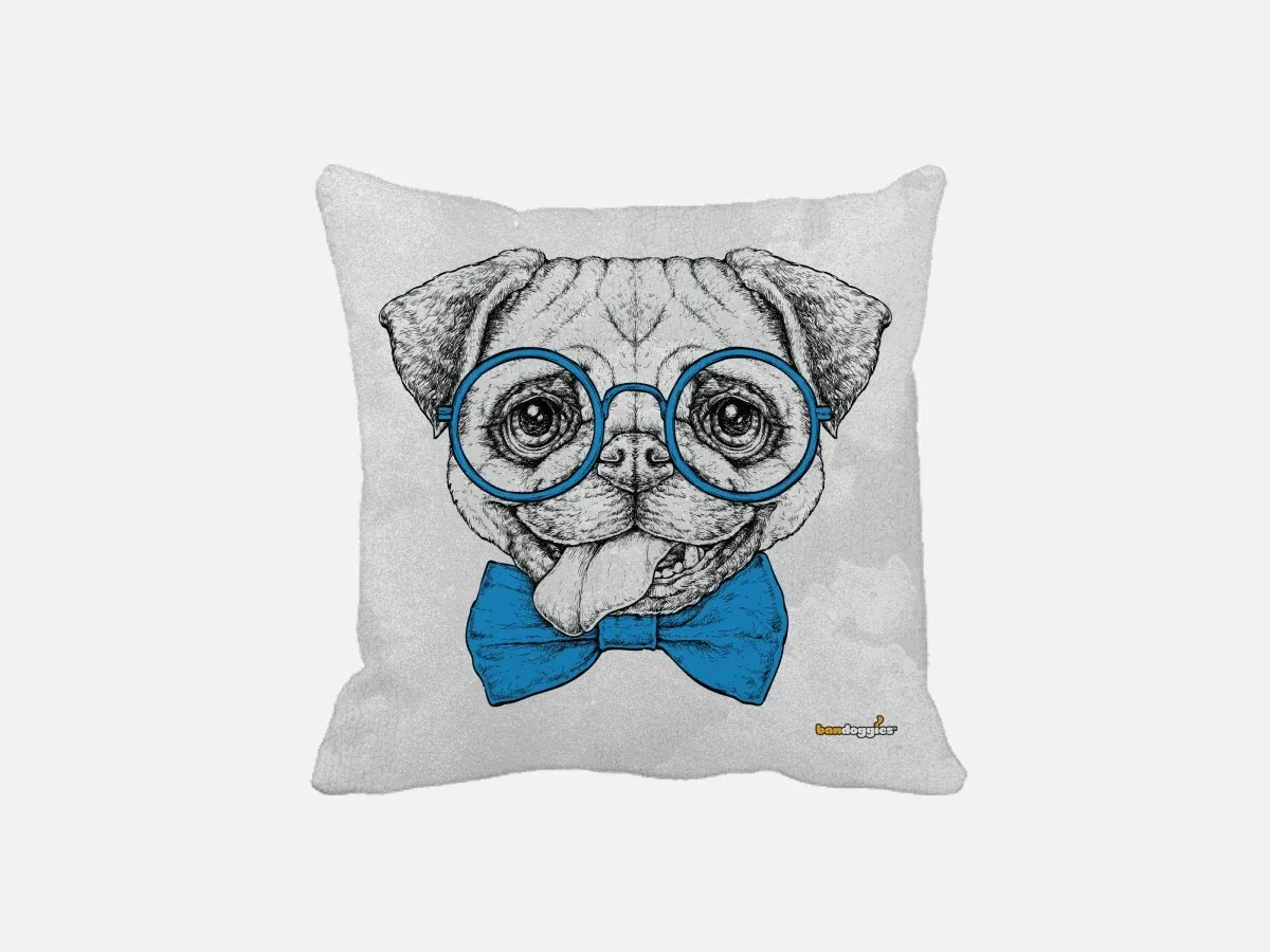 Smartie Pants Pug Throw Pillow - Image 2