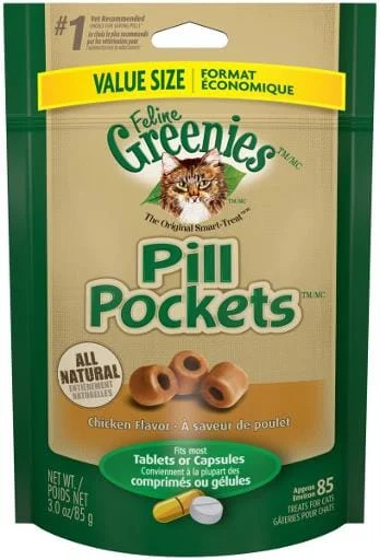 Greenies Pill Pockets for Cats Chicken Treats - 3 oz