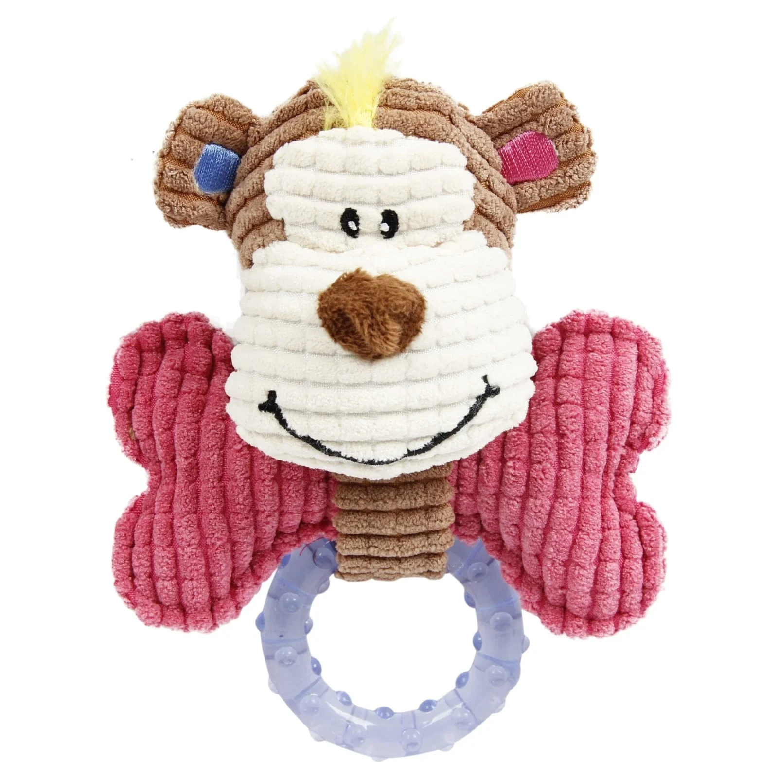 Pet Life ® 'Paci-Plush' Plush Squeaking and Rubber Teething Newborn Puppy Dog Toy - Image 2