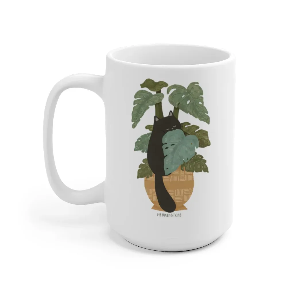 Tropical Jungle Cats & Plants Mug - Image 2