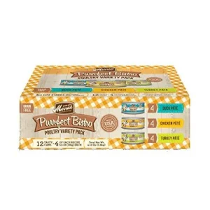 Merrick Purrfect Bistro Grain Free Purrfect Bistro Poultry Variety Pack Canned Cat Food - 5.5 oz Cans - Case of 12