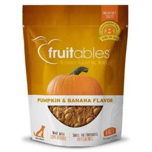 Fruitables Pumpkin & Banana Crunchy Dog Treats - 12 oz Pouch