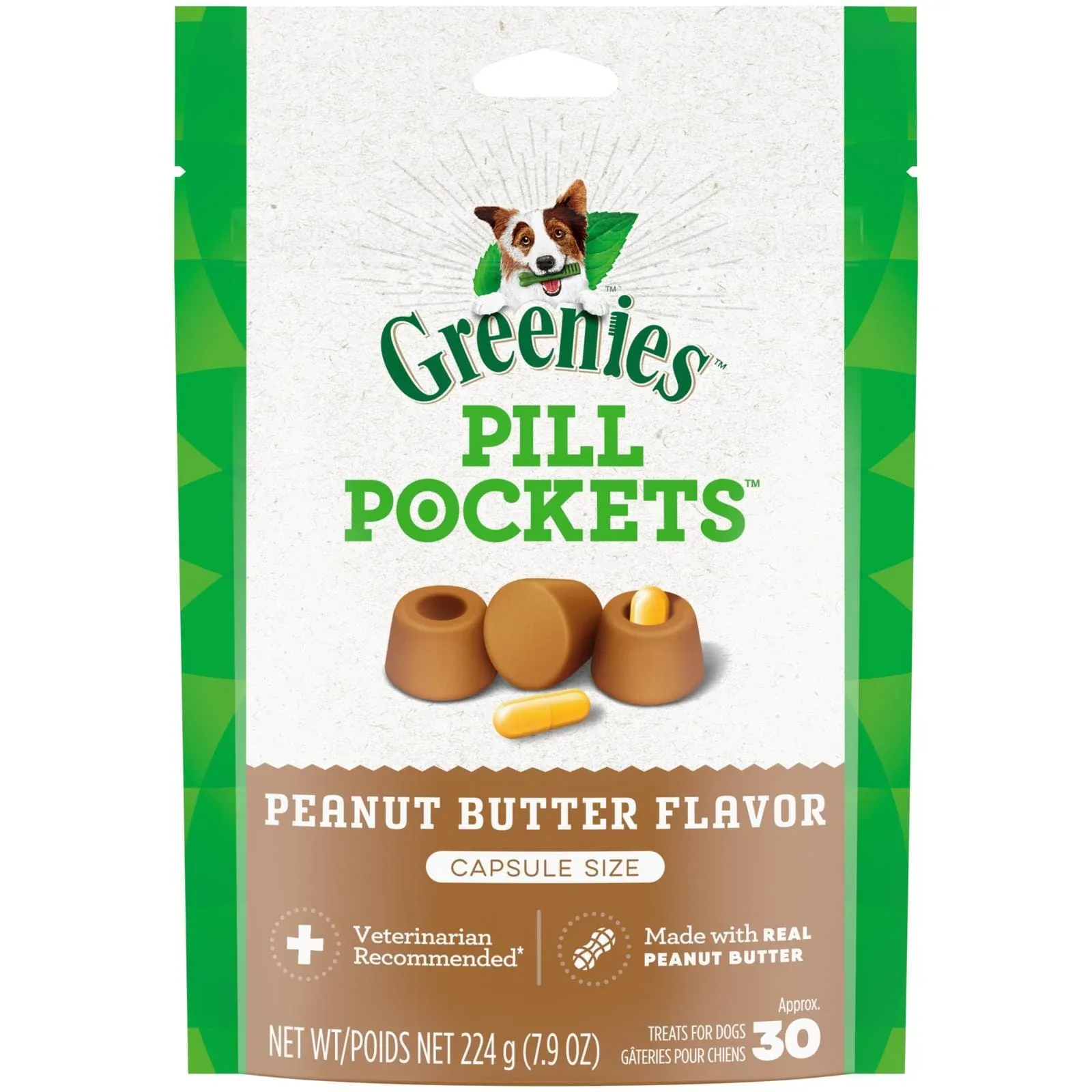 Greenies Pill Pockets for Dogs Peanut Butter Capsule Value Bag - 15.8 oz