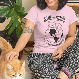 Save the Earth Cat T-Shirt