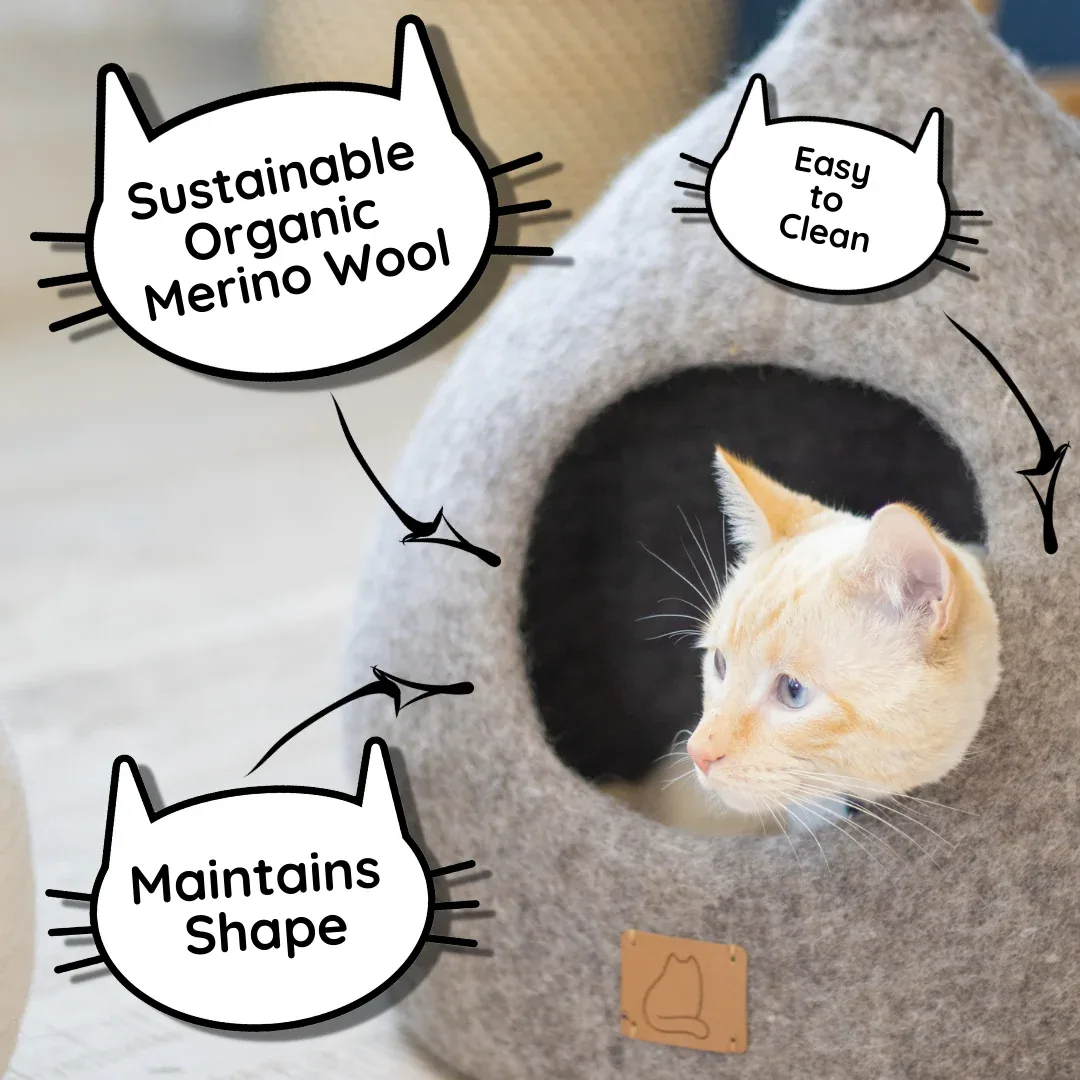 Eucalyptus Green Wool Cat Cave - Image 2
