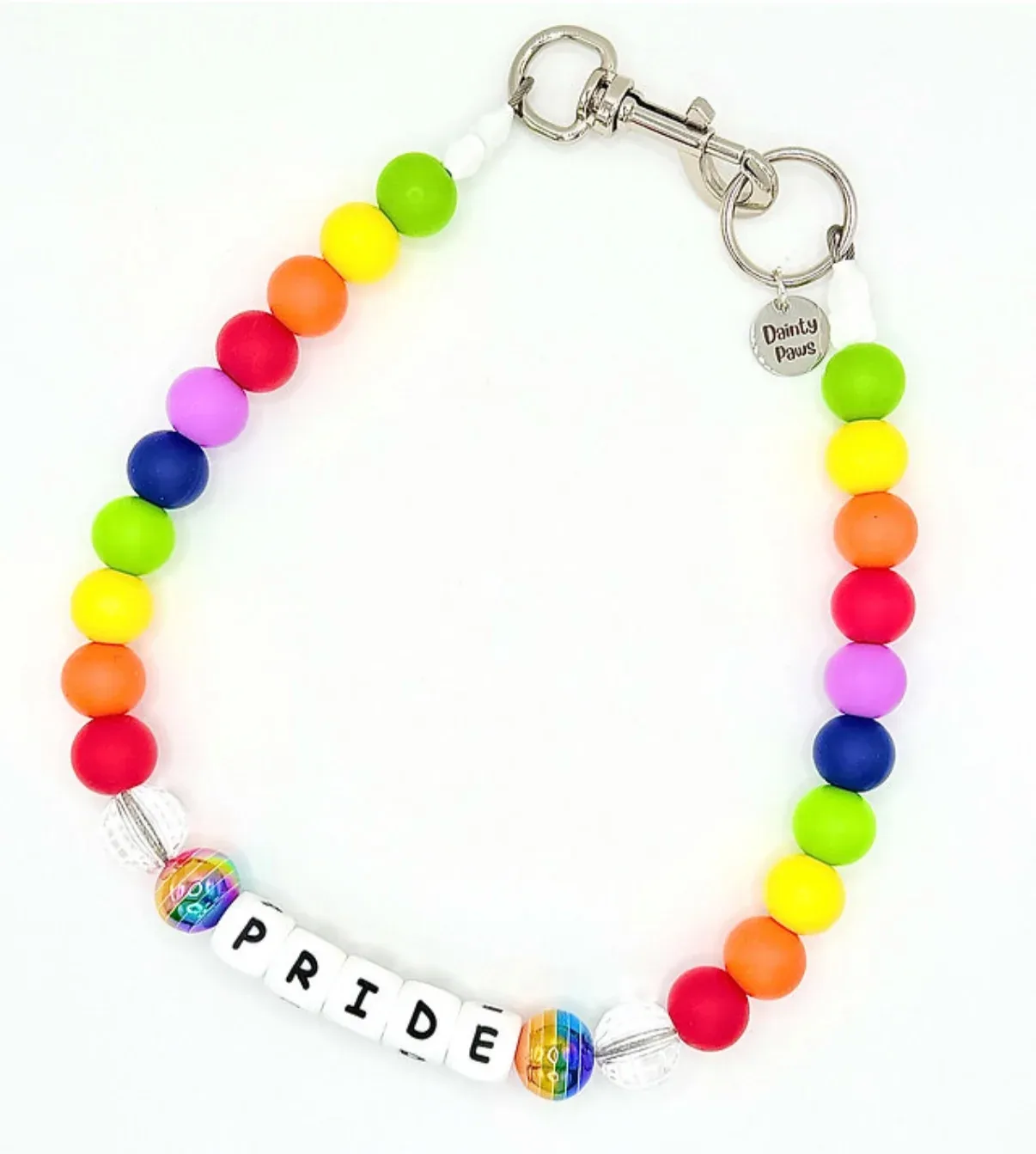 Rainbow Pride Beaded Pet Collar