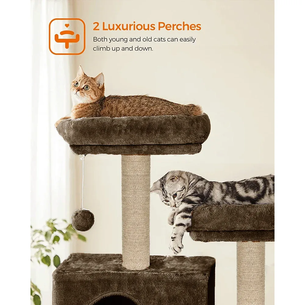 Furrlovers Multi Storey Cat Tree with Hammock, Condo & Sisal Scratching Posts - Image 2