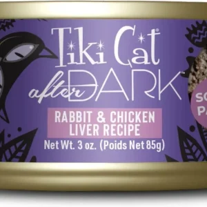 Tiki Cat After Dark Rabbit Paté Canned Cat Food - 3 oz Cans - Case of 12