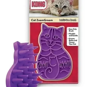 KONG Cat ZoomGroom Rubber Brush, Purple