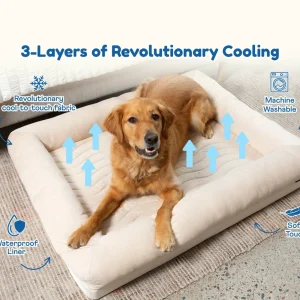 PupChill™ Cooling 4-Bolster Dog Bed - Arctic Sand