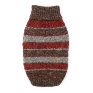 Tweed Stripe Turtleneck in Burgundy