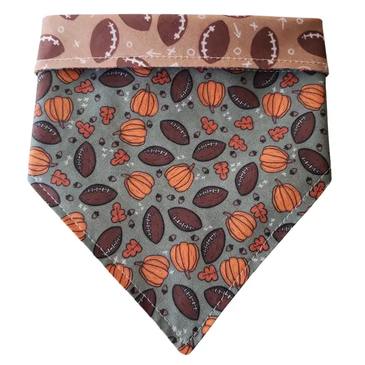 Fall Football - Reversible Dog Collar Bandana