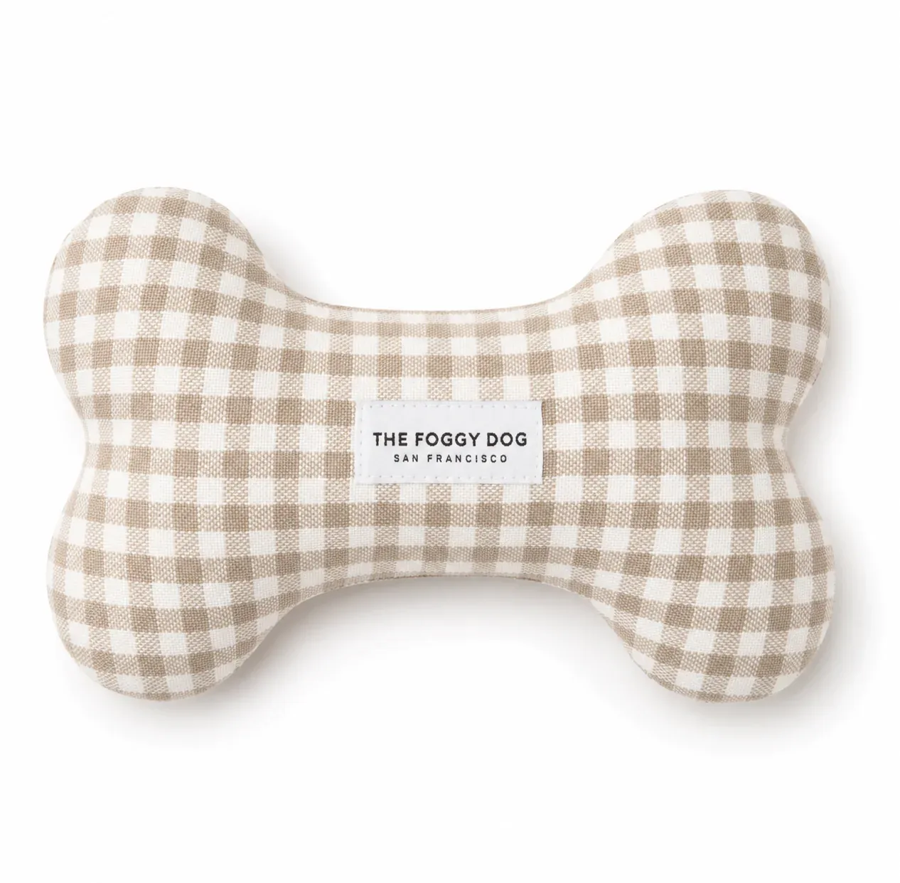 Mushroom Brown Gingham Dog Squeaky Toy