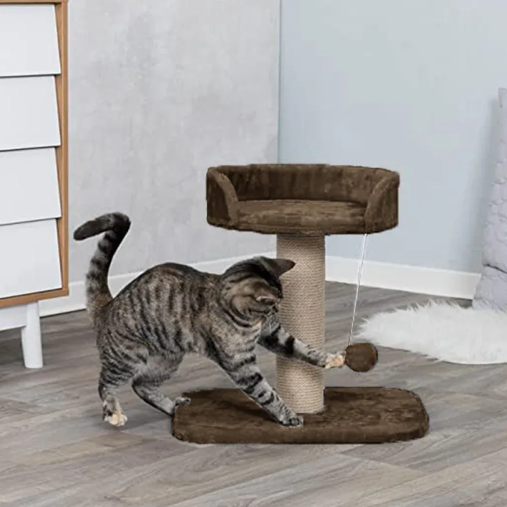 Furrlovers Jute Scratching Posts with Hanging Ball Activity Tree for Cats