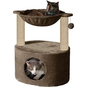 Furrlovers Dual Level Cat Bed and Scratching Post with Hammock