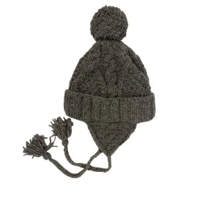 Gray Cable Knit Hat