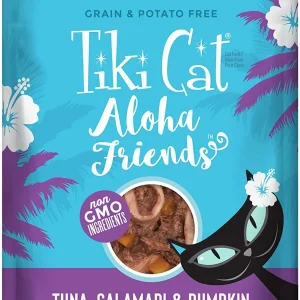 Tiki Cat Grain-Free Aloha Friends Tuna with Calamari & Pumpkin Wet Cat Food in Pouches - 3 oz Pouches - Case of 12