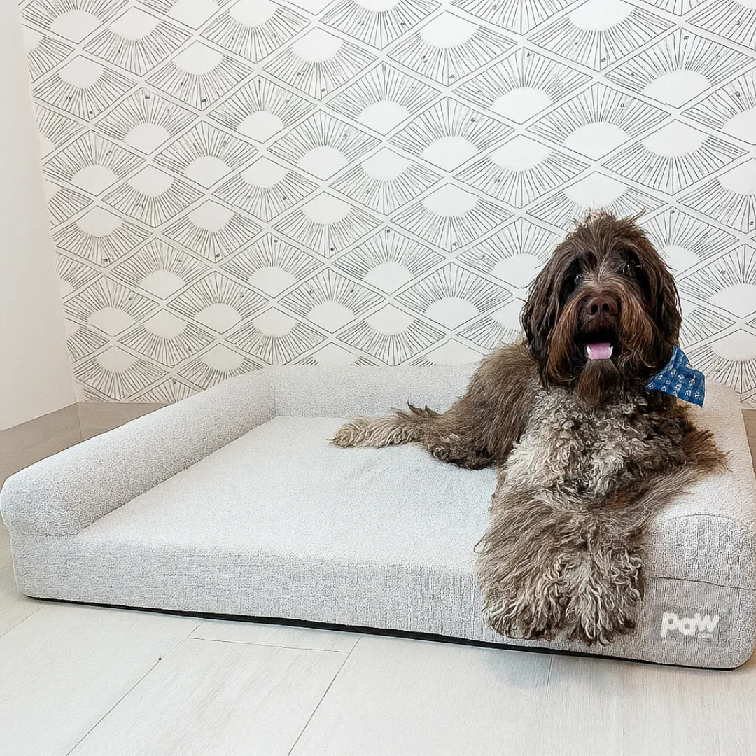 PupLuxe™ 3-Bolster Dog Bed - Grey Bouclé - Image 2