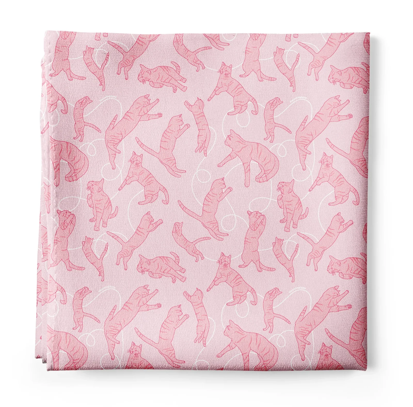 Dancing Cats Silk Bandana Scarf - Image 2