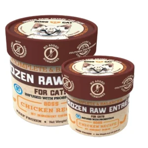 Boss Dog Frozen Complete Raw Chicken Entrees Raw Cat Food - 16 oz Deli Cup