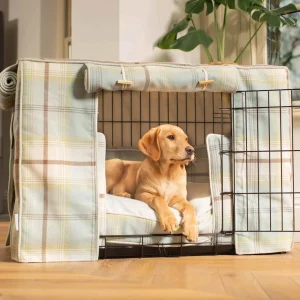 Dog Crate Set in Balmoral Duck Egg Tweed by Lords & Labradors