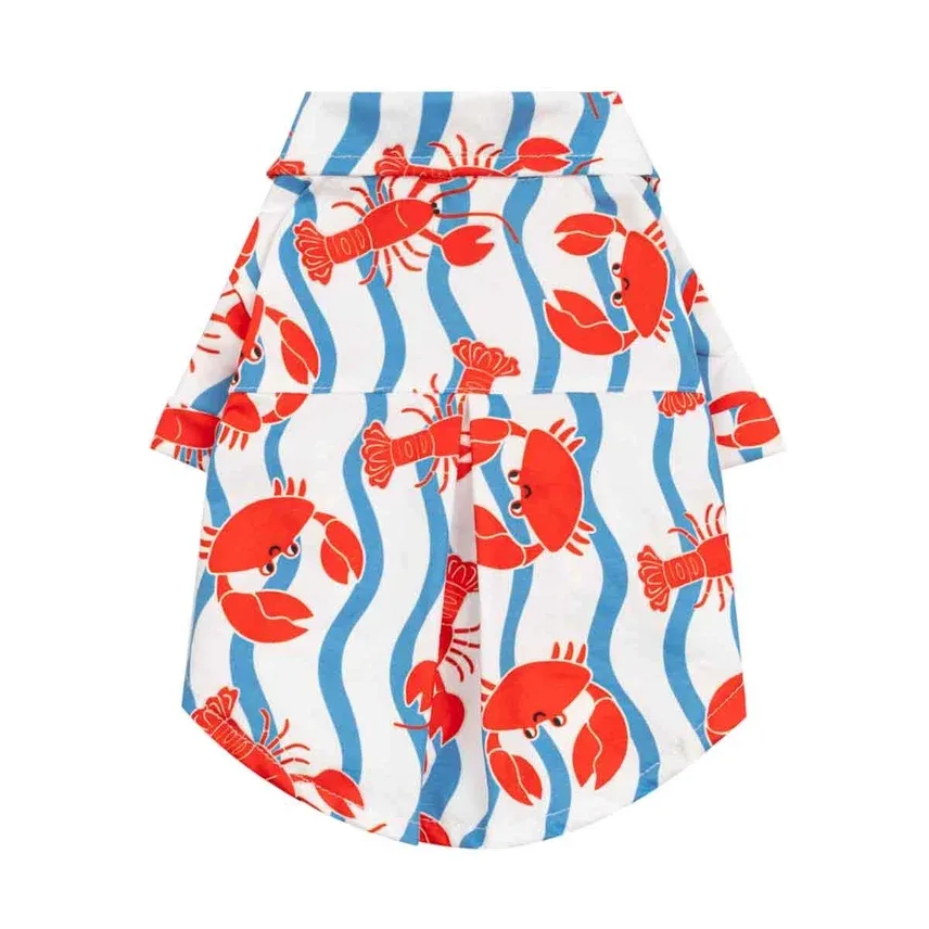 Crab and Lobster Button Up Dog Shirt