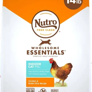 Nutro Indoor Adult Cat Chicken & Rice Dry Cat Food - 14 lb Bag