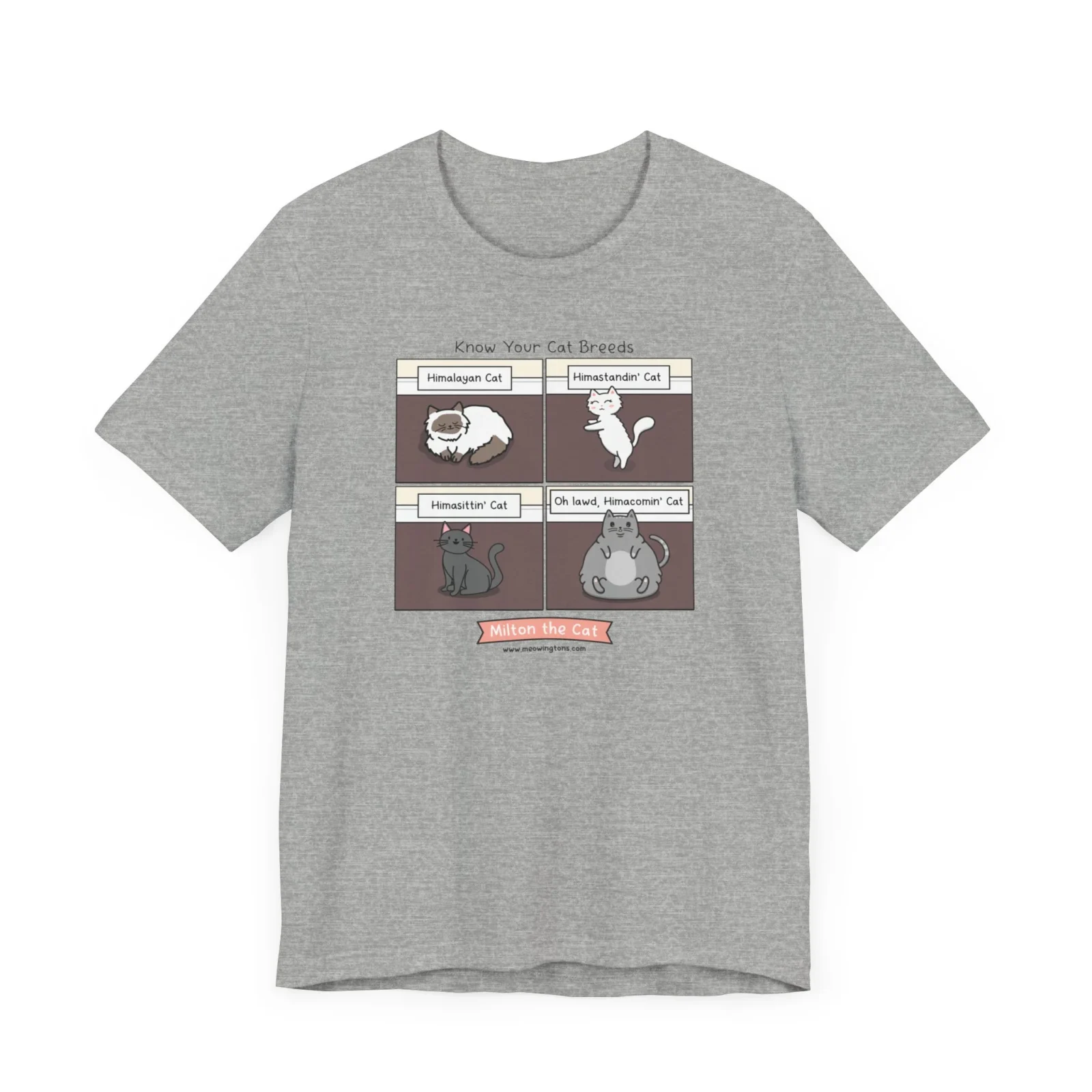 Know Your Cat Breeds Comic T-Shirt - Image 2