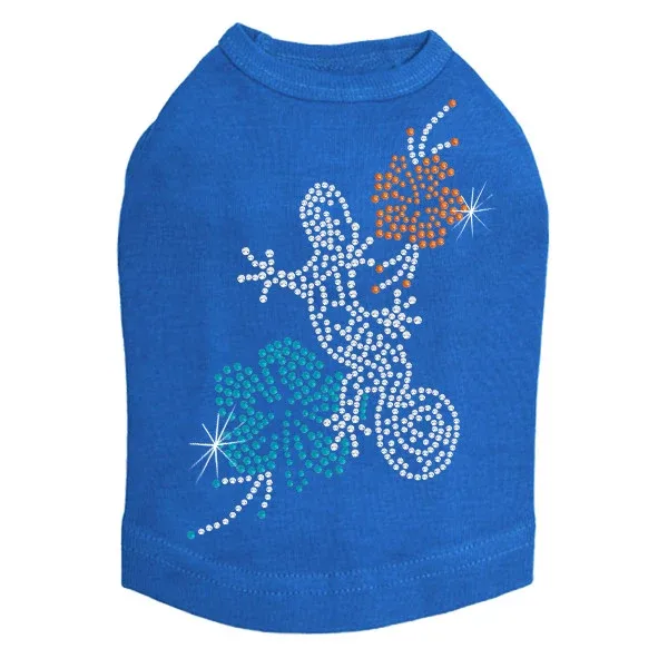 Gecko and Hibiscus Rhinestone Tank- Many Colors - Image 2