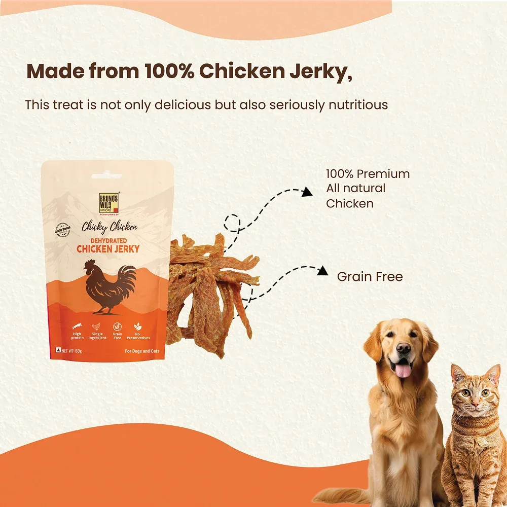 Bruno's Wild Essentials Chicky Chicken Dehydrated Jerky Dog Treats - Image 2