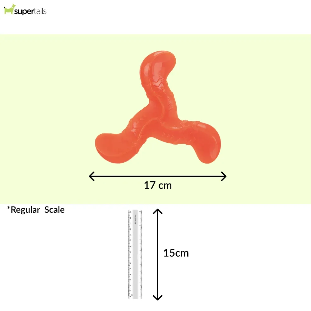 Trixie Triplex Bungee Boomerang Chew Toy for Dogs (Orange) - Image 2